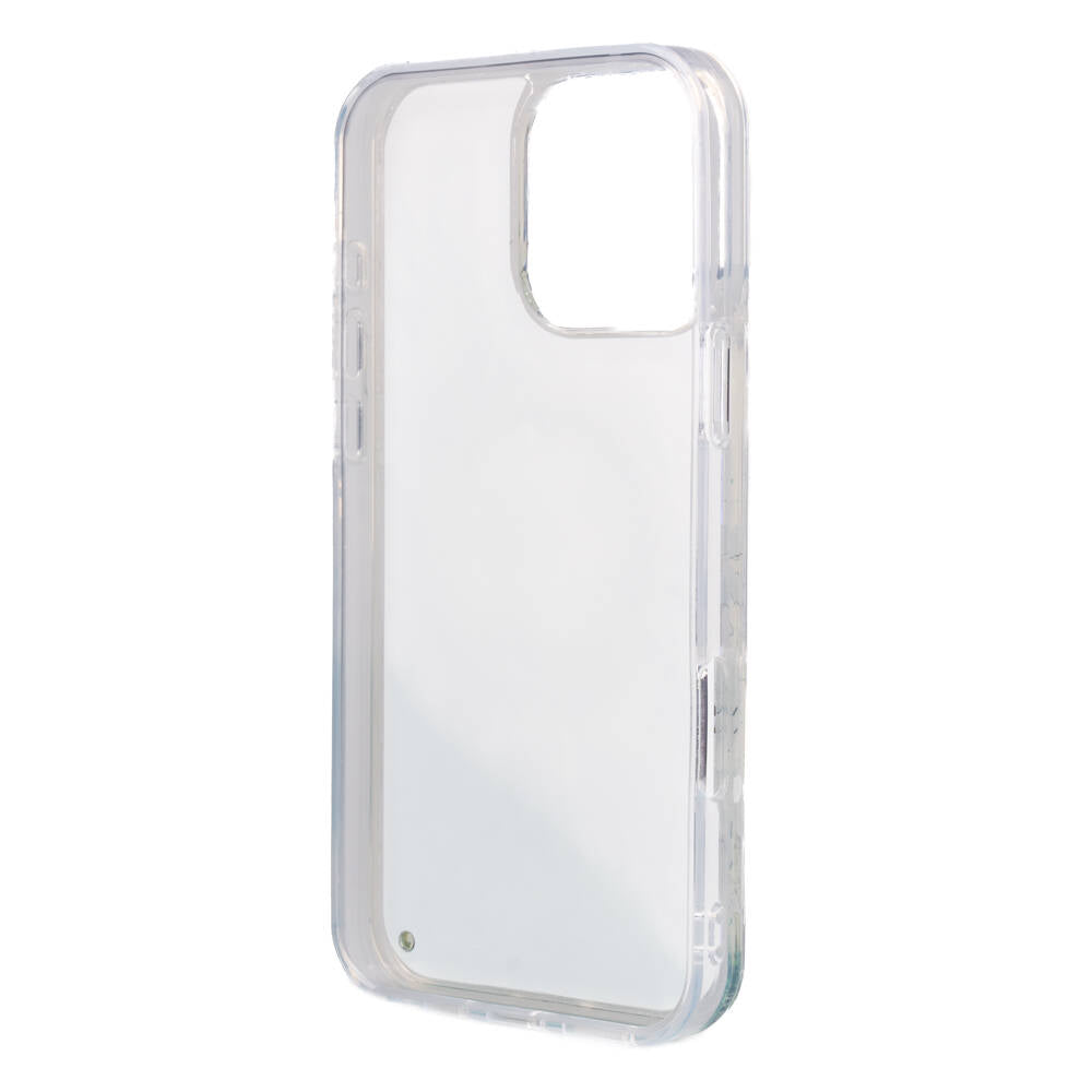 Guess iPhone 16 Pro Max Orjinal Lisanslı Magsafe Şarj Özellikli Sıvılı Simli Çiçek Desenli Telefon Kılıfı - 26