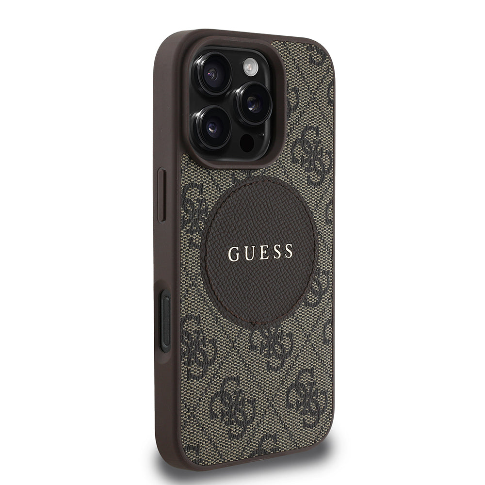 Guess iPhone 16 Pro Max Orjinal Lisanslı Magsafe Şarj Özellikli Yazı Logolu Circle Classic Kılıf