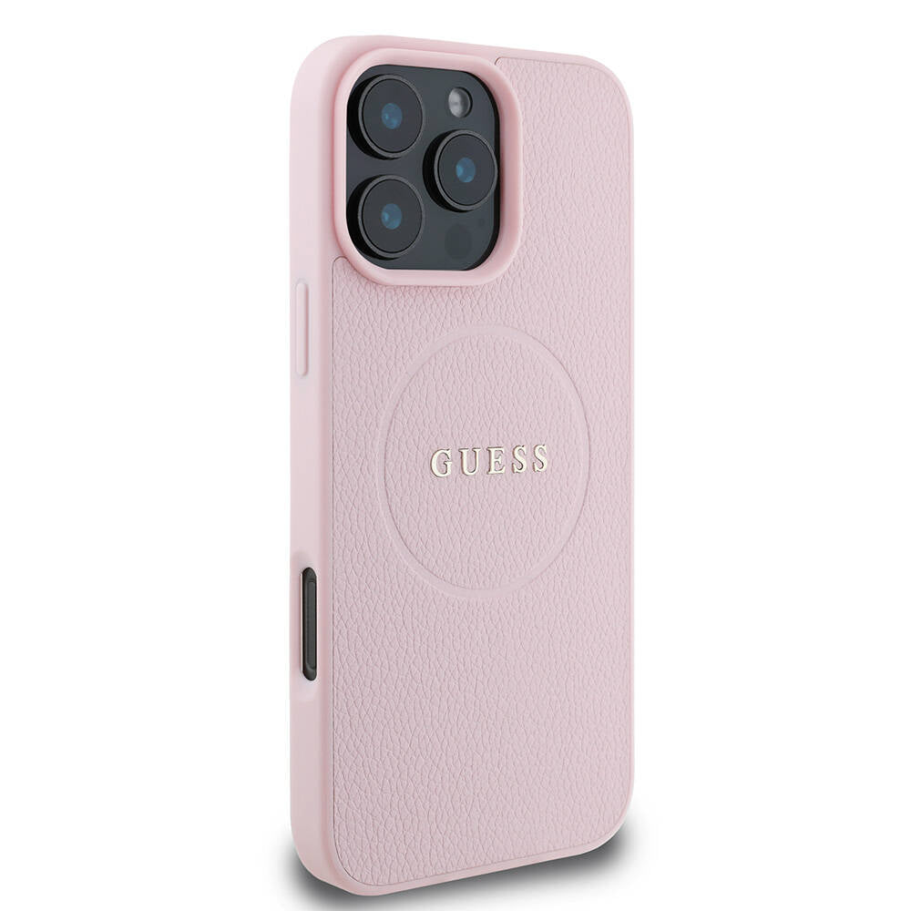 Guess iPhone 16 Pro Max Orjinal Lisanslı Magsafe Şarj Özellikli Yazı Logolu Grained Telefon Kılıfı - 4