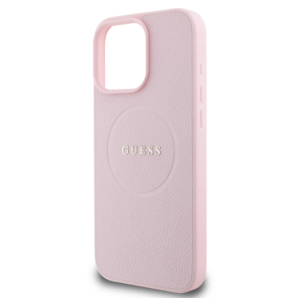 Guess iPhone 16 Pro Max Orjinal Lisanslı Magsafe Şarj Özellikli Yazı Logolu Grained Telefon Kılıfı - 6