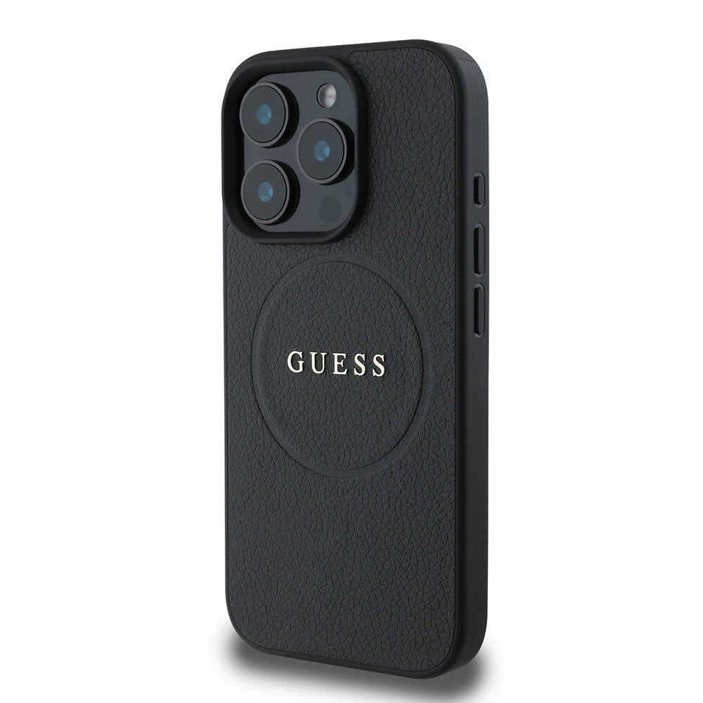Guess iPhone 16 Pro Max Orjinal Lisanslı Magsafe Şarj Özellikli Yazı Logolu Grained Telefon Kılıfı - 9