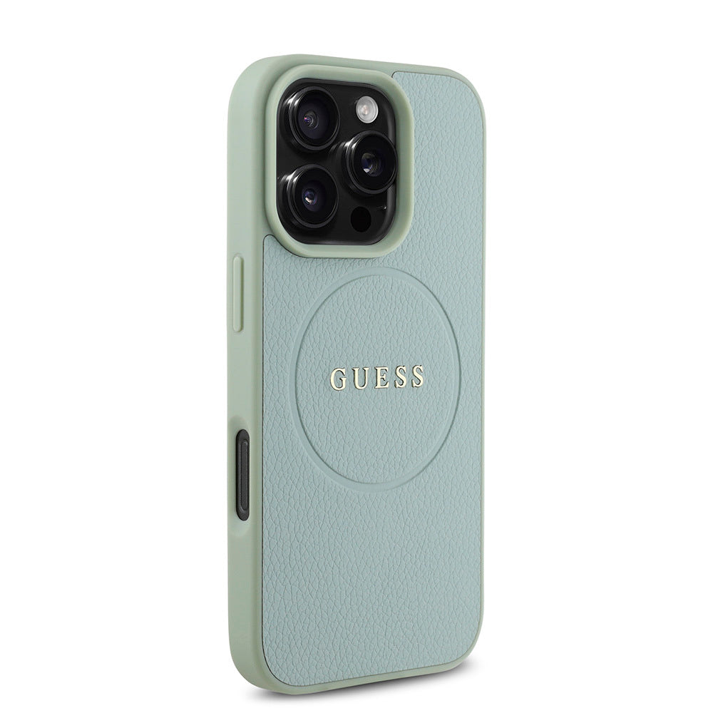 Guess iPhone 16 Pro Max Orjinal Lisanslı Magsafe Şarj Özellikli Yazı Logolu Grained Telefon Kılıfı - 19