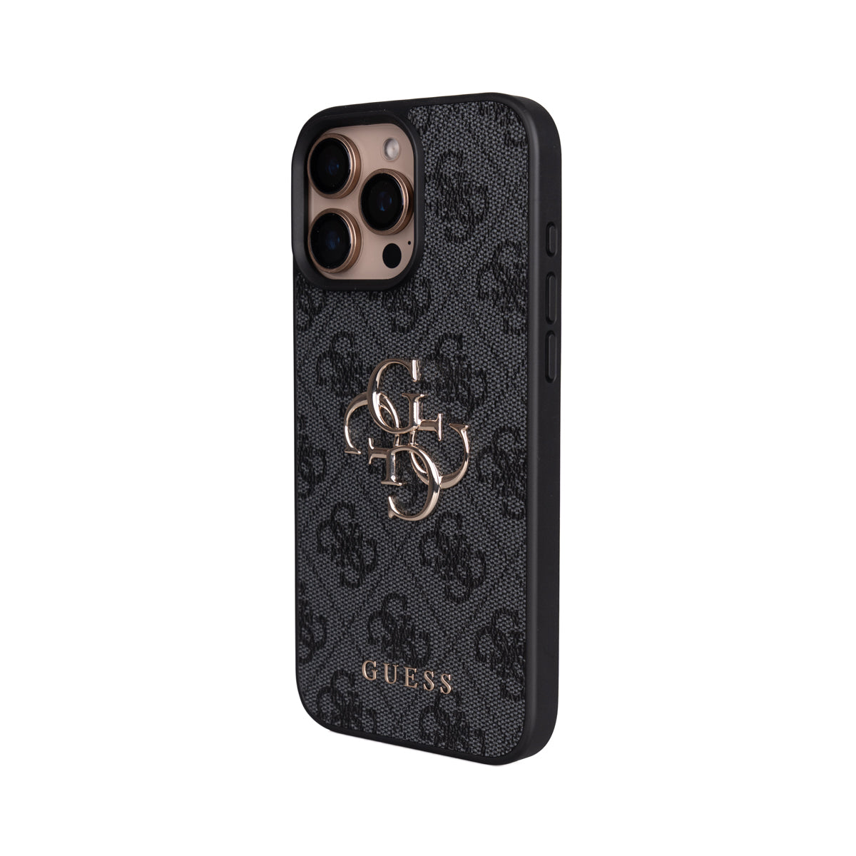 Guess iPhone 16 Pro Max Orjinal Lisanslı PU Deri 4G Büyük Metal Logolu Çapraz Vücut Askılı Telefon Kılıfı