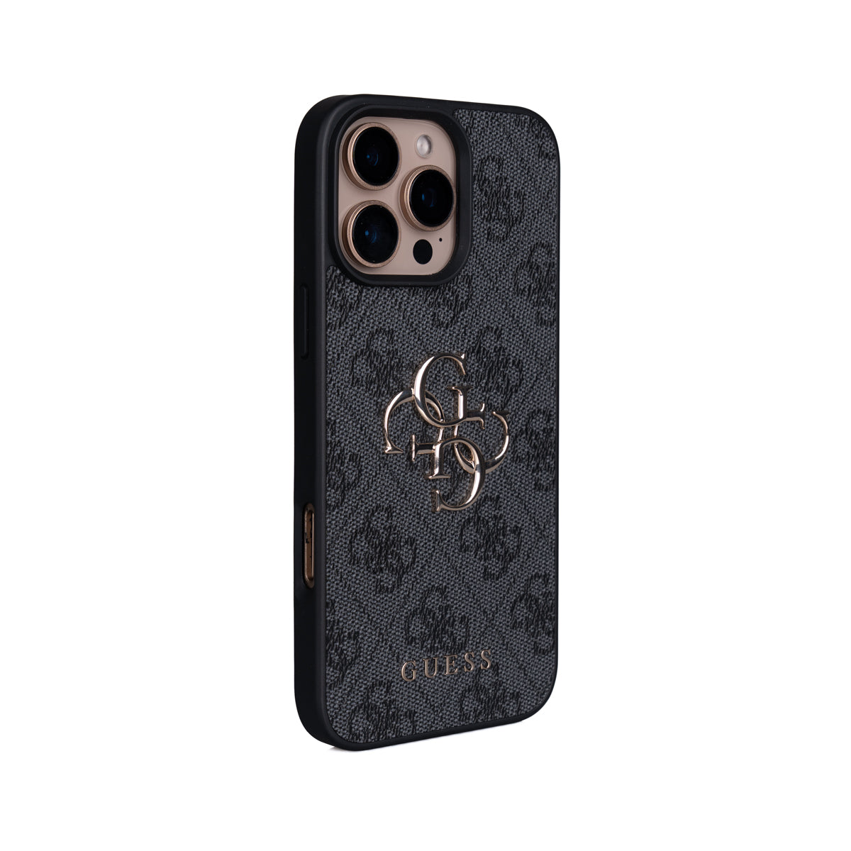 Guess iPhone 16 Pro Max Orjinal Lisanslı PU Deri 4G Büyük Metal Logolu Çapraz Vücut Askılı Telefon Kılıfı