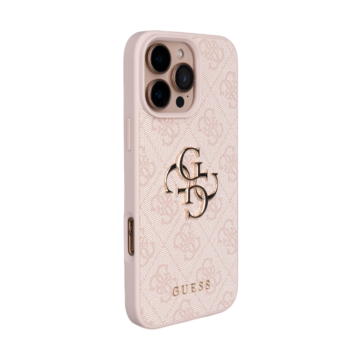 Guess iPhone 16 Pro Max Orjinal Lisanslı PU Deri 4G Büyük Metal Logolu Çapraz Vücut Askılı Telefon Kılıfı