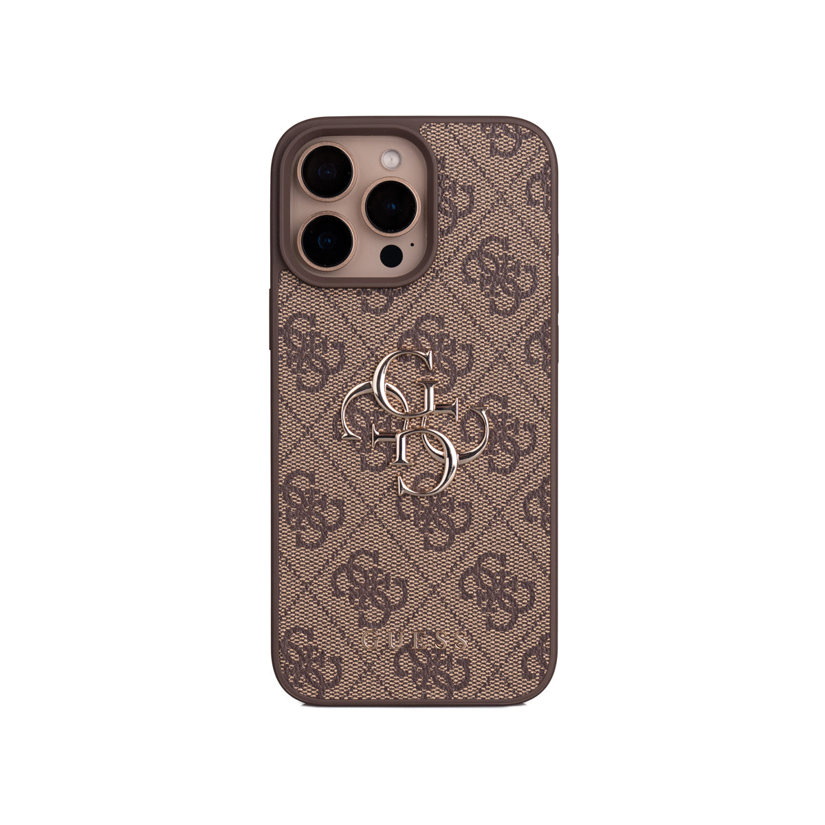 Guess iPhone 16 Pro Max Orjinal Lisanslı PU Deri 4G Büyük Metal Logolu Çapraz Vücut Askılı Telefon Kılıfı