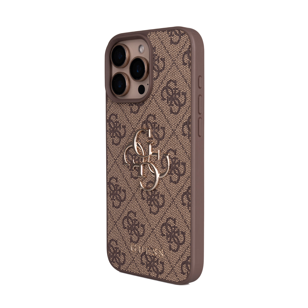 Guess iPhone 16 Pro Max Orjinal Lisanslı PU Deri 4G Büyük Metal Logolu Çapraz Vücut Askılı Telefon Kılıfı