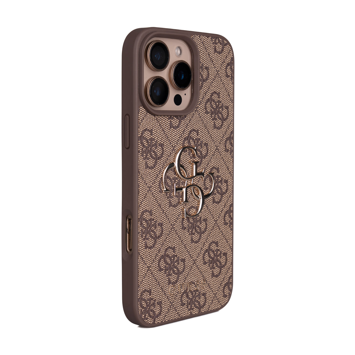 Guess iPhone 16 Pro Max Orjinal Lisanslı PU Deri 4G Büyük Metal Logolu Çapraz Vücut Askılı Telefon Kılıfı