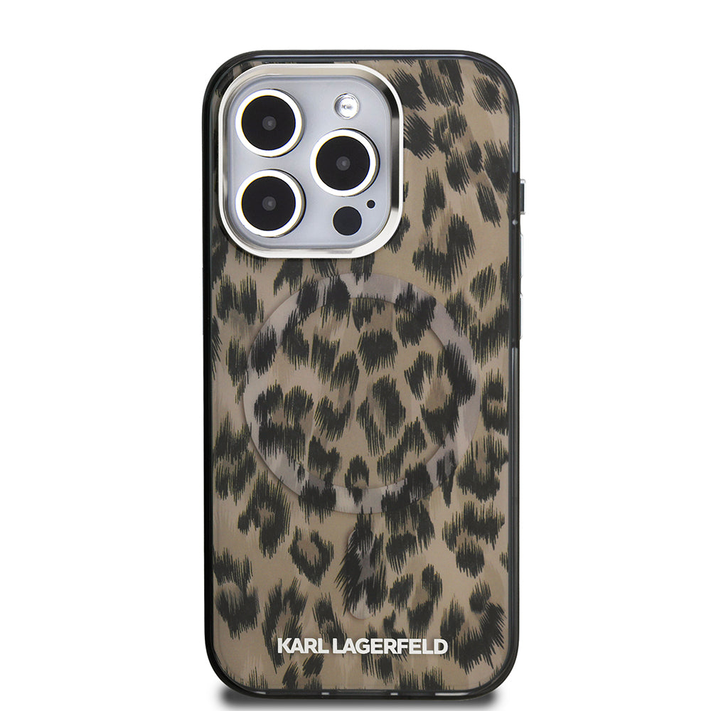 Karl Lagerfeld iPhone 16 Pro Max Orjinal Lisanslı IML Leopar Baskılı Telefon Kılıfı