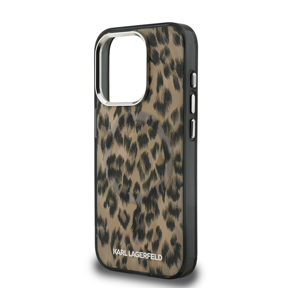 Karl Lagerfeld iPhone 16 Pro Max Orjinal Lisanslı IML Leopar Baskılı Telefon Kılıfı