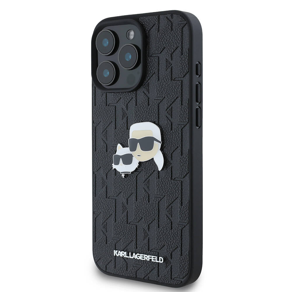 Karl Lagerfeld iPhone 16 Pro Max Orjinal Lisanslı K&C Heads Monogram Pin Telefon Kılıfı - 2