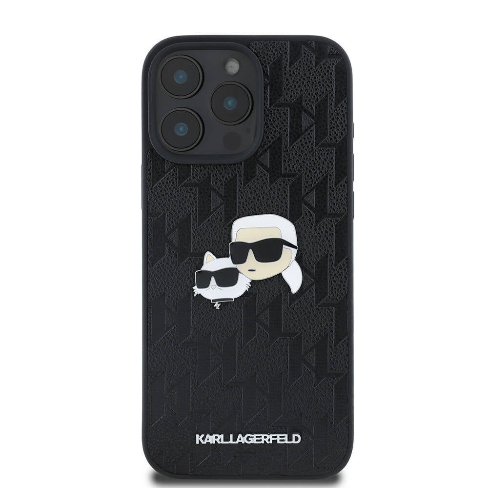 Karl Lagerfeld iPhone 16 Pro Max Orjinal Lisanslı K&C Heads Monogram Pin Telefon Kılıfı - 3