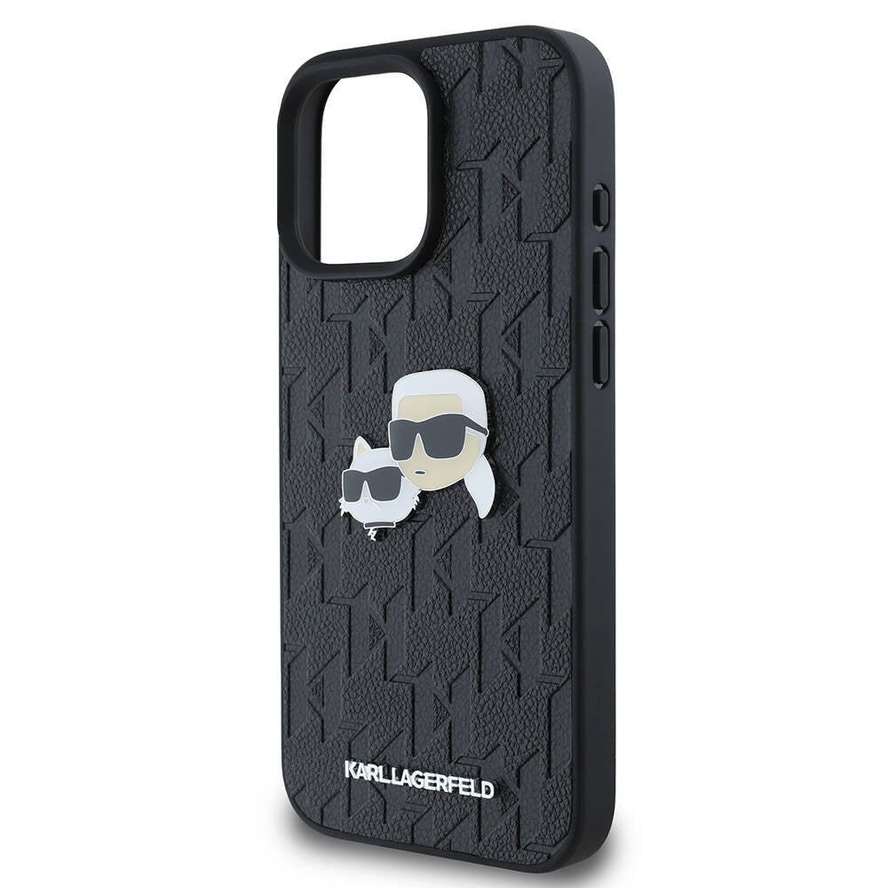 Karl Lagerfeld iPhone 16 Pro Max Orjinal Lisanslı K&C Heads Monogram Pin Telefon Kılıfı - 6