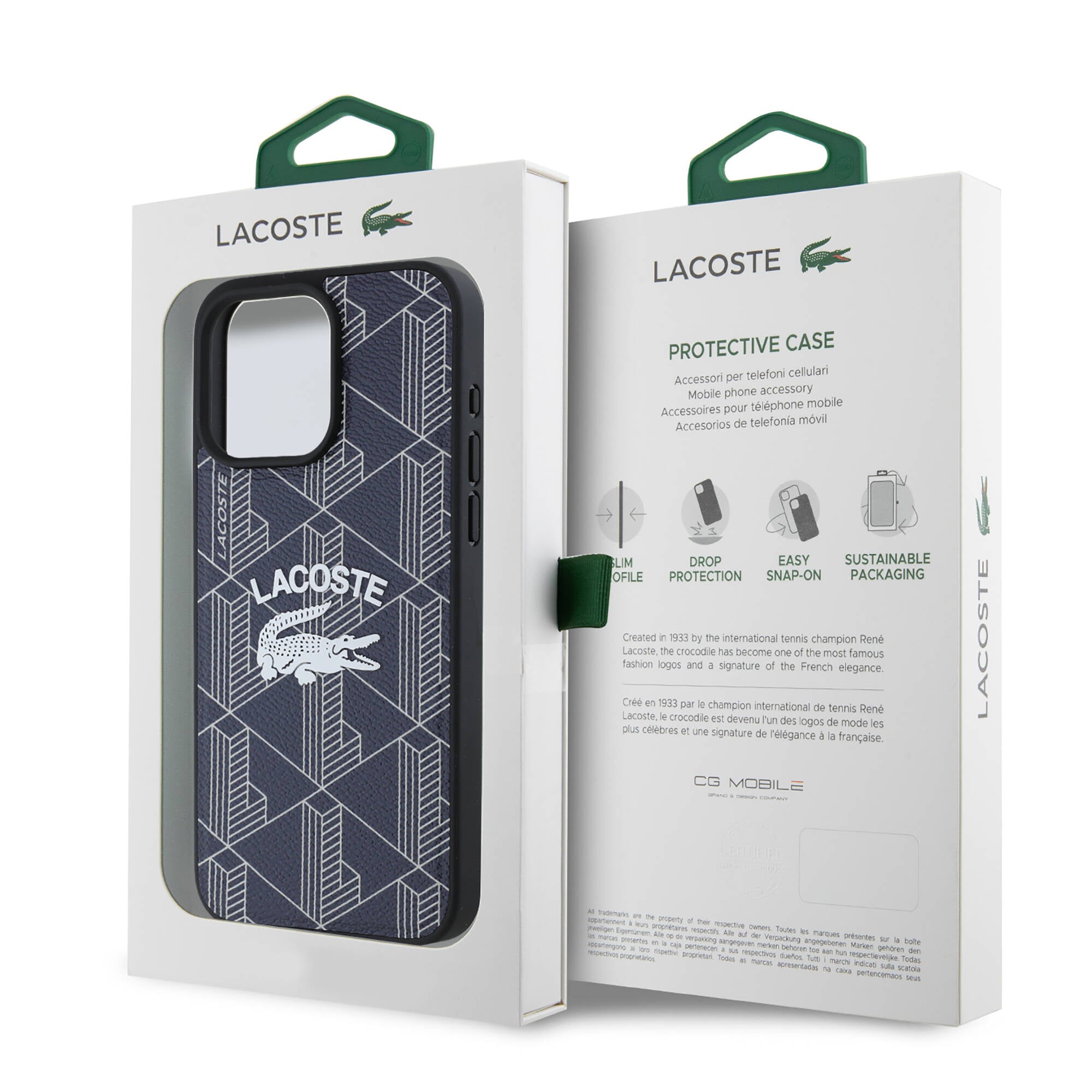 Lacoste iPhone 16 Pro Max Orjinal Lisanslı Magsafe Şarj Özellikli Mono Vintage Logo Telefon Kılıfı - 15