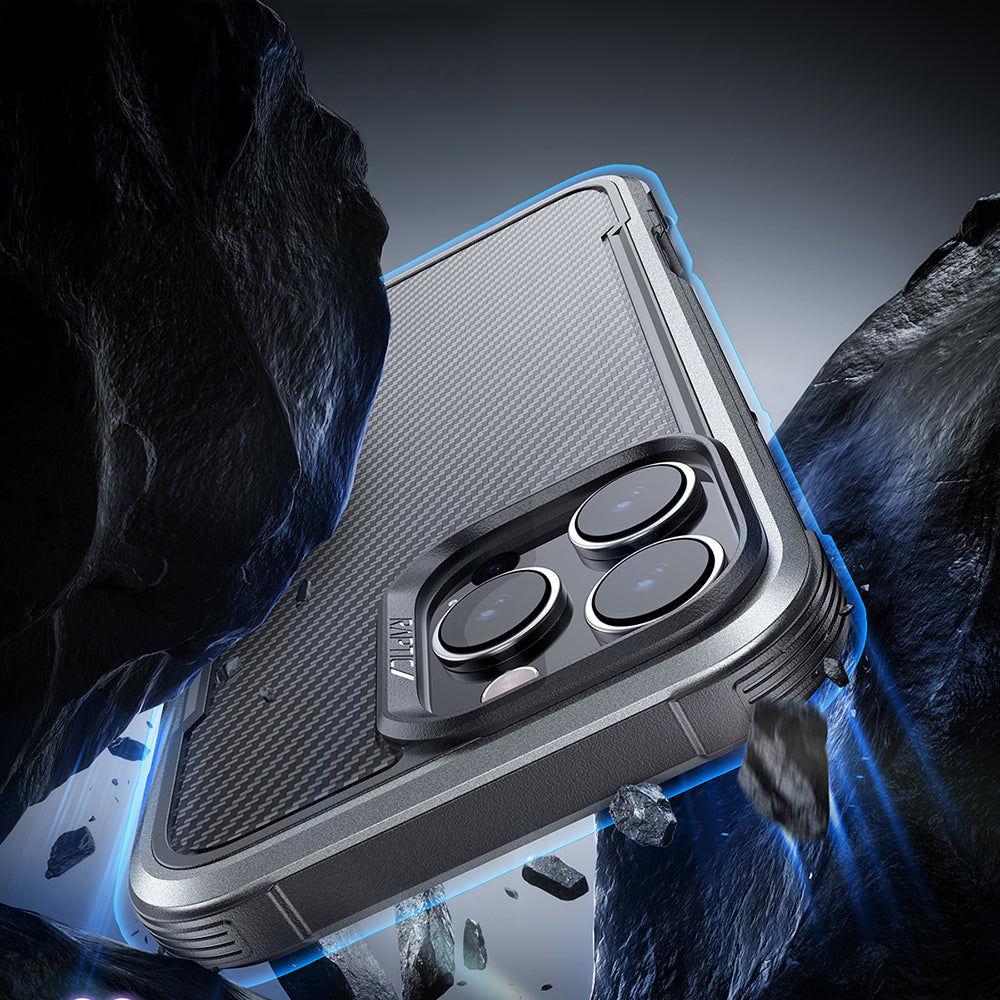 Raptic Apex Serisi iPhone 16 Pro Max Kılıf M-safe Airbagli Karbon Fiber Tasarımlı Kılıf