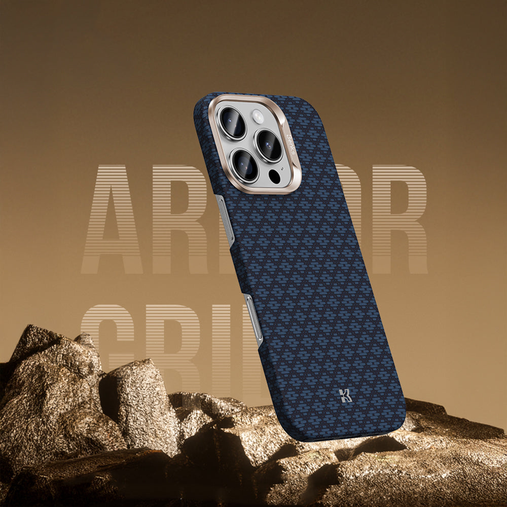 Benks ArmorAir ArmorGrid Serisi iPhone 16 Pro Max M-Safe Şarj Özellikli Kevlar Kılıf