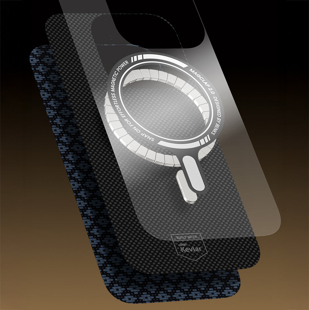 Benks ArmorAir ArmorGrid Serisi iPhone 16 Pro Max M-Safe Şarj Özellikli Kevlar Kılıf