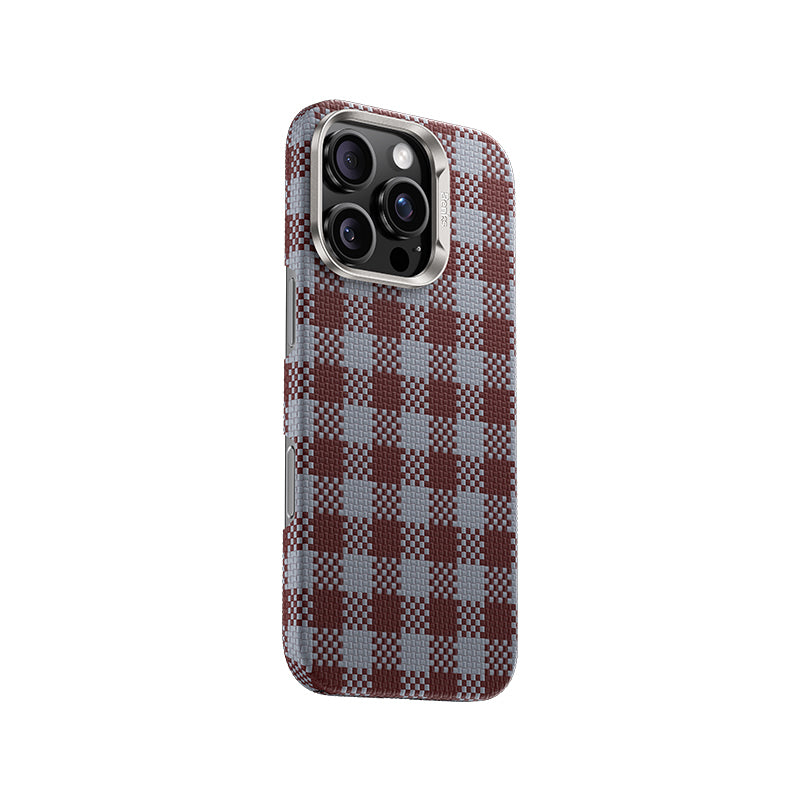 Benks ArmorVichy iPhone 16 Pro Max Magsafe Ekose Tasarımlı Kevlar Kılıf