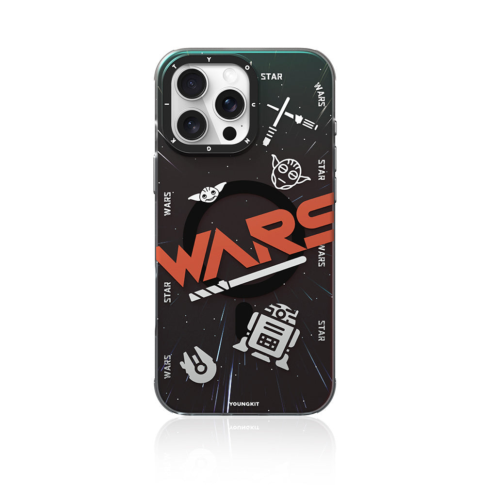 Youngkit Interstellar Serisi iPhone 16 Pro Max M-safe Şarj Özellikli Airbagli Hologram Tasarımlı Kılıf
