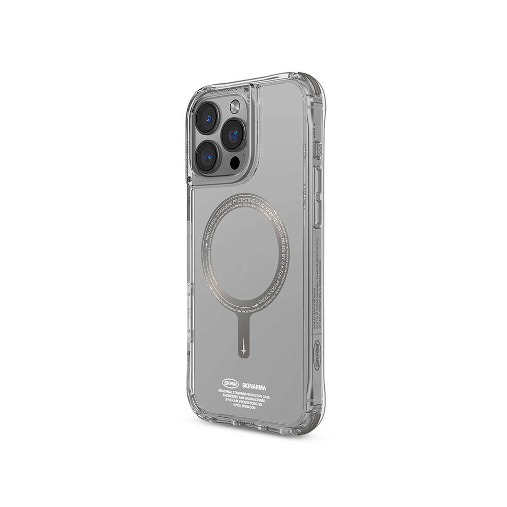 SkinArma Saido Prime iPhone 16 Pro Max M-safe Şarj Özellikli Airbagli Şeffaf Kılıf