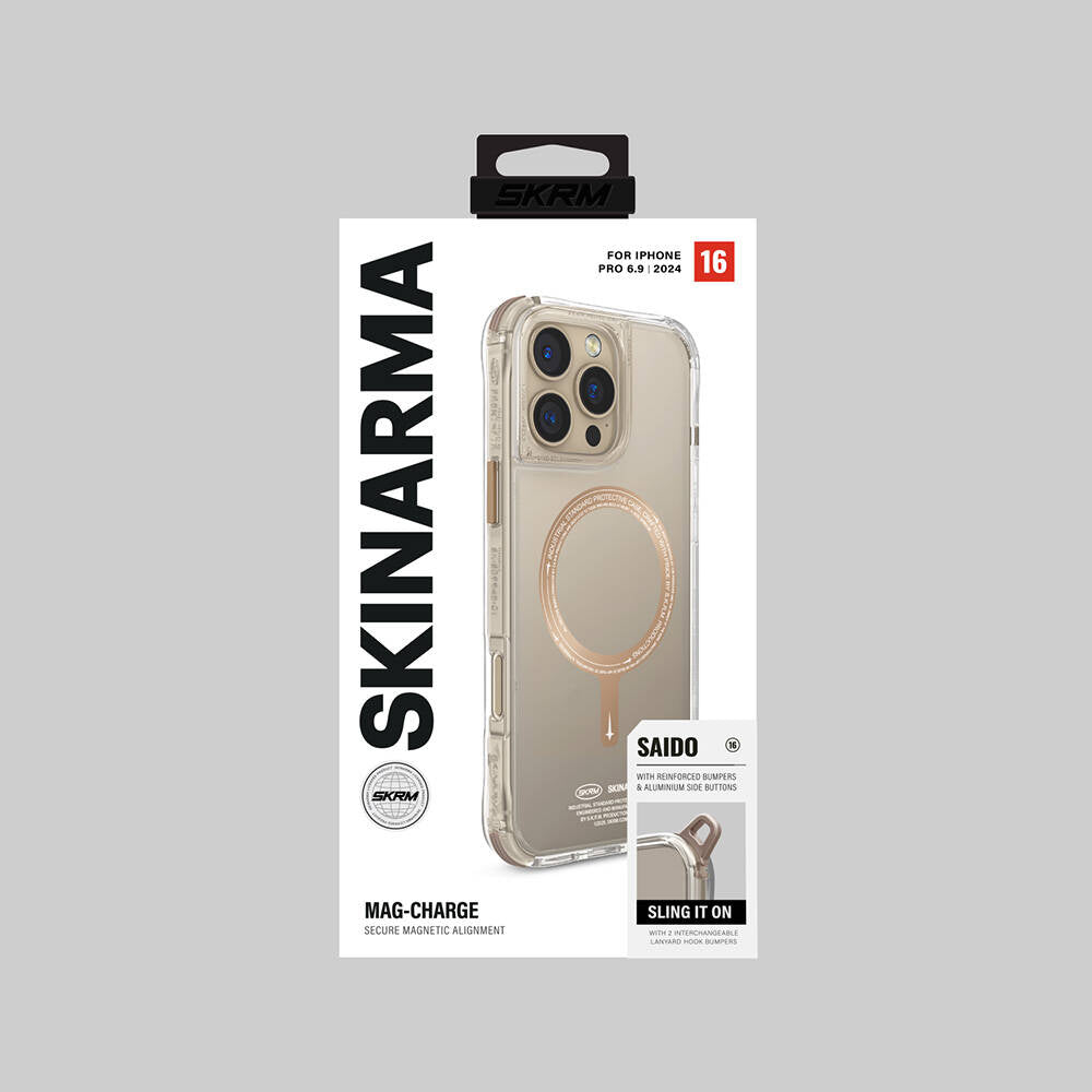 SkinArma Saido Prime iPhone 16 Pro Max M-safe Şarj Özellikli Airbagli Şeffaf Kılıf