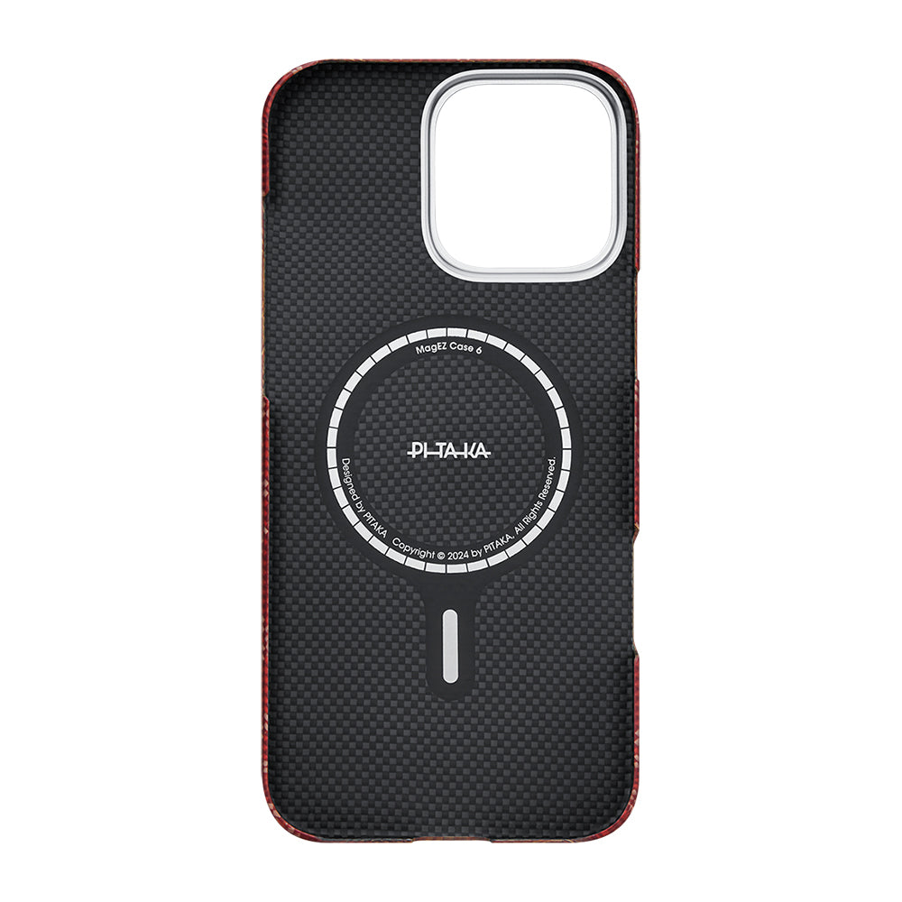 Pitaka Tactile Woven Monogram Serisi iPhone 16 Pro Max M-safe Şarj Özellikli Aramid Fiber Kılıf