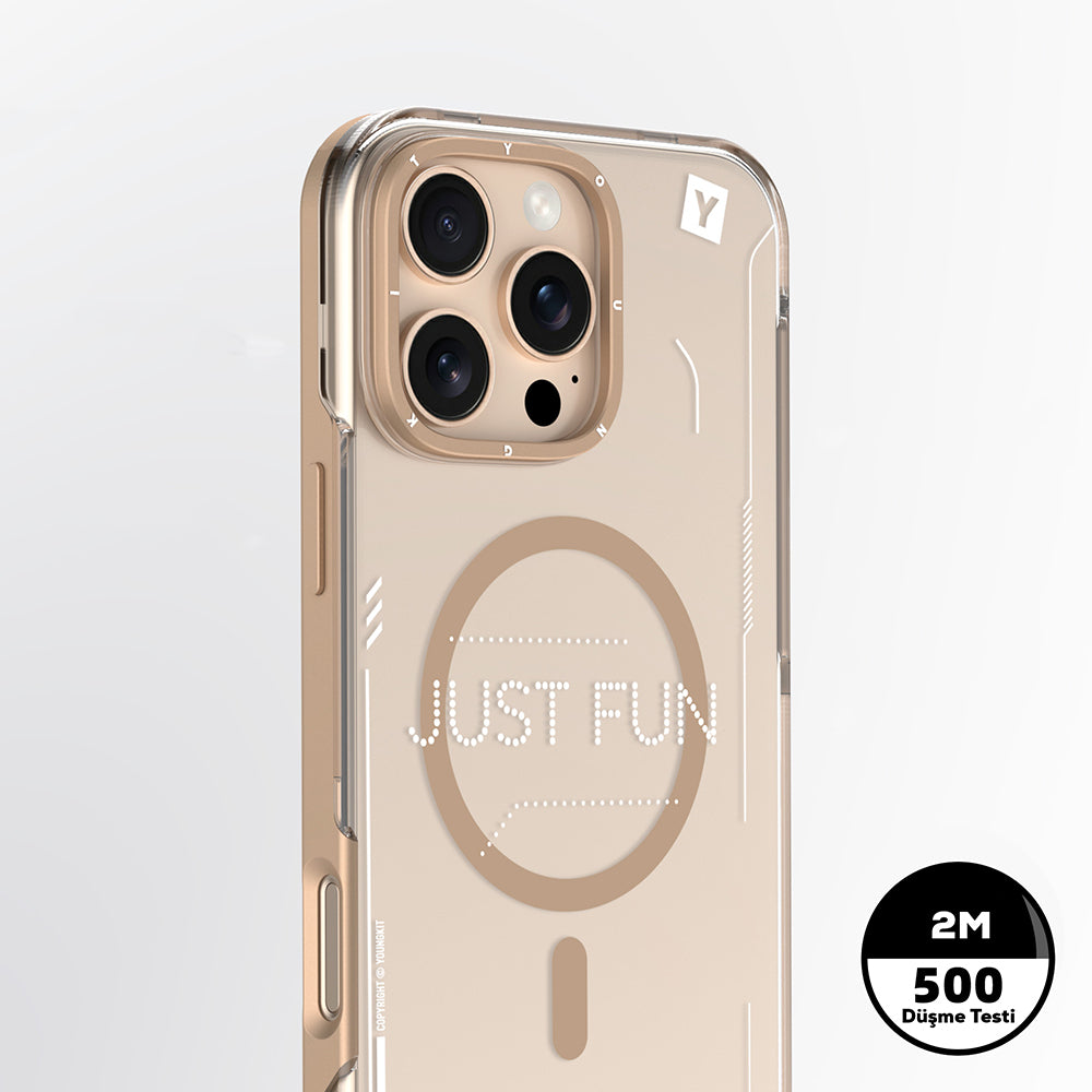 Youngkit Mecha iPhone 16 Pro Max Magsafe Şarj Özellikli Çıkarılabilir Arka Yüzeyli Telefon Kılıfı-14