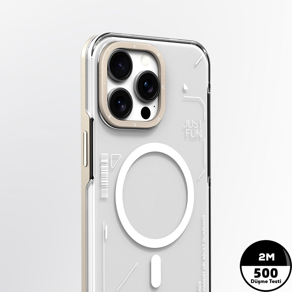 Youngkit Mecha iPhone 16 Pro Max Magsafe Şarj Özellikli Çıkarılabilir Arka Yüzeyli Telefon Kılıfı-8