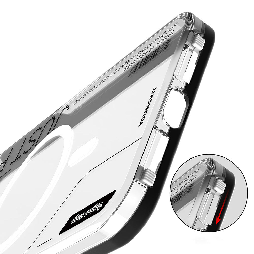 Youngkit Mecha iPhone 16 Pro Max Magsafe Şarj Özellikli Çıkarılabilir Arka Yüzeyli Telefon Kılıfı-10