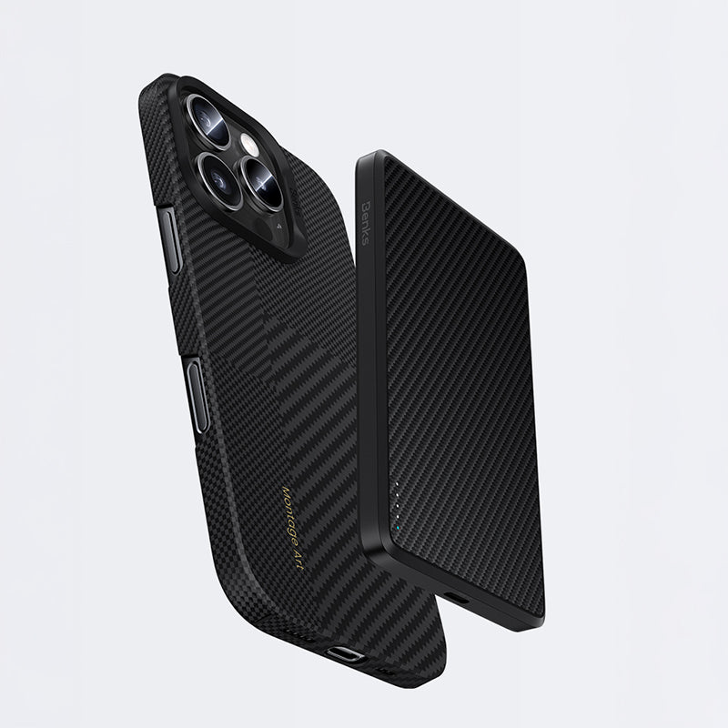 Benks Yeni Seri iPhone 16 Pro Max Magsafe Karbon Fiber Montage ArmorAir Kevlar Kılıf