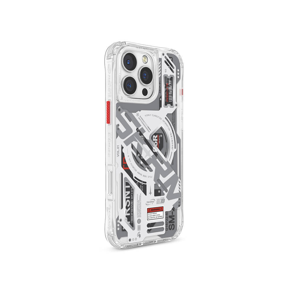 SkinArma Ekho iPhone 16 Pro Max M-safe Şarj Özellikli Katmanlı Makine Temalı Kılıf