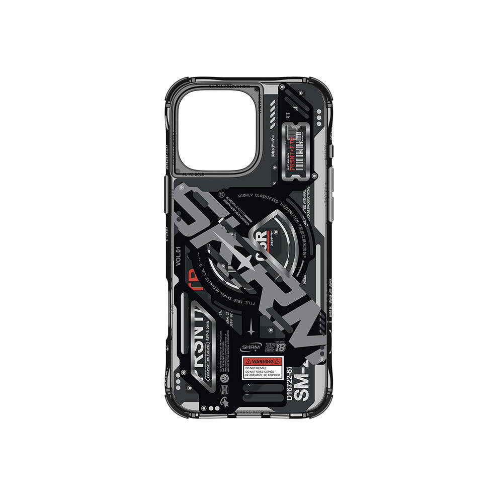 SkinArma Ekho iPhone 16 Pro Max M-safe Şarj Özellikli Katmanlı Makine Temalı Kılıf