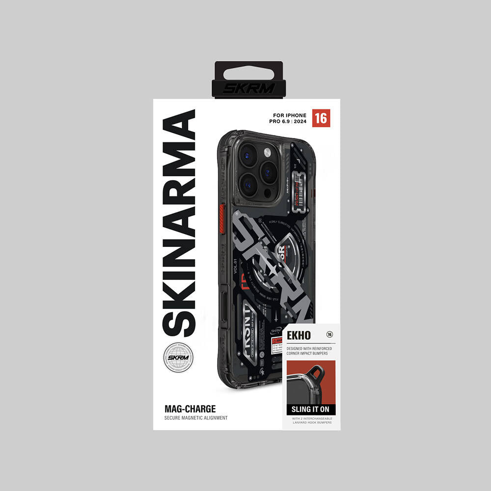 SkinArma Ekho iPhone 16 Pro Max M-safe Şarj Özellikli Katmanlı Makine Temalı Kılıf