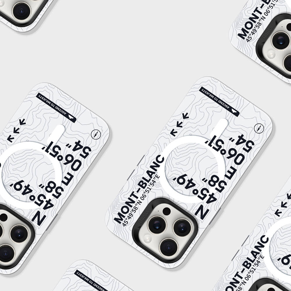 Benks Summit Serisi iPhone 16 Pro Max M-safe Şarj Özellikli Koordinat Yazı Desenli Kılıf