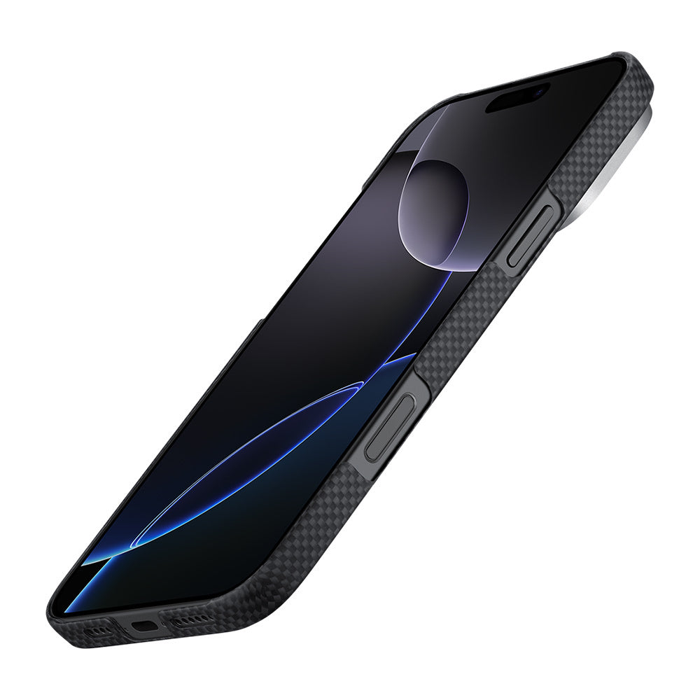 Pitaka Tactile Woven Aries Serisi iPhone 16 Pro Max M-safe Şarj Özellikli Lumintex Teknolojili Fosforlu Aramid Fiber NoProblemo Kılıf