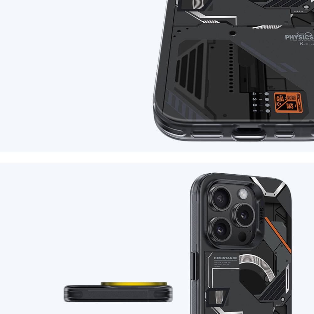 Benks Perspective Serisi iPhone 16 Pro Max M-safe Şarj Özellikli Mekanik Tasarımlı Kılıf