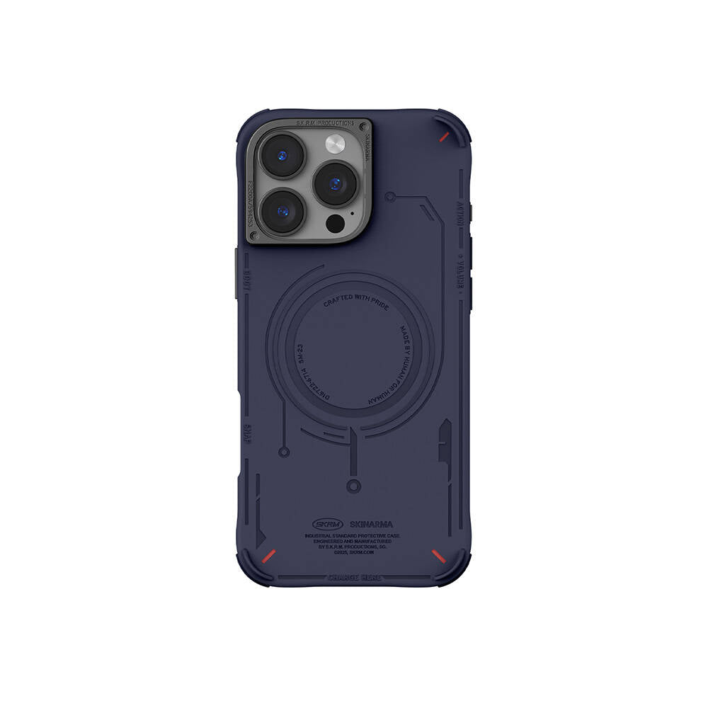 Skinarma Mecha Serisi iPhone 16 Pro Max M-safe Şarj Özellikli Metal Kamera Çerçeveli Kılıf