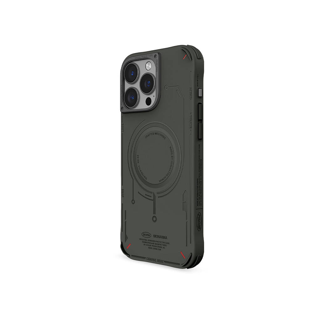 Skinarma Mecha Serisi iPhone 16 Pro Max M-safe Şarj Özellikli Metal Kamera Çerçeveli Kılıf