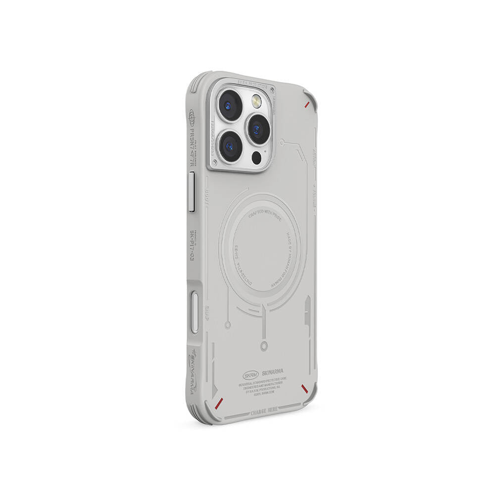 Skinarma Mecha Serisi iPhone 16 Pro Max M-safe Şarj Özellikli Metal Kamera Çerçeveli Kılıf