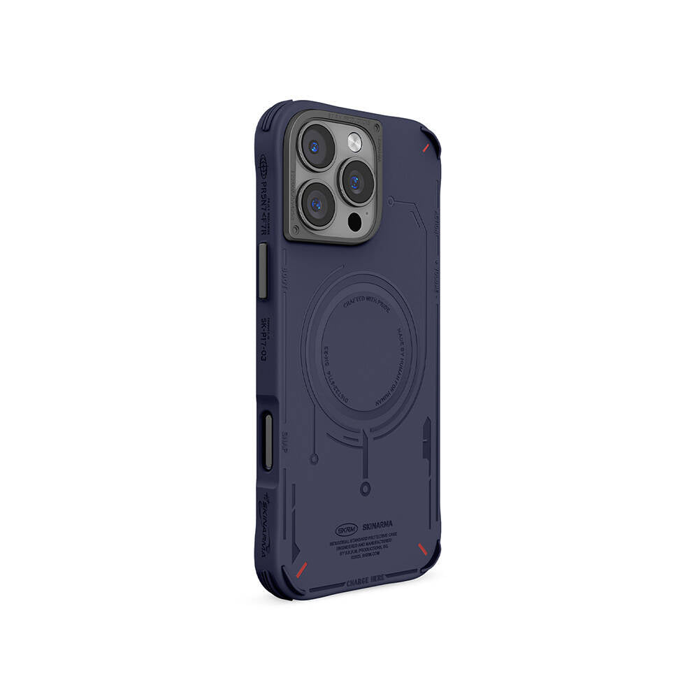 Skinarma Mecha Serisi iPhone 16 Pro Max M-safe Şarj Özellikli Metal Kamera Çerçeveli Kılıf