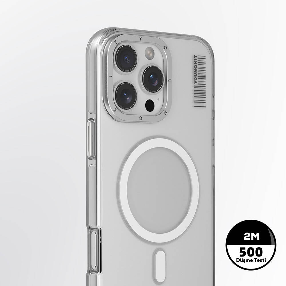 Youngkit Crystal Shield Serisi iPhone 16 Pro Max Magsafe Şarj Özellikli Şeffaf Telefon Kılıfı - 4