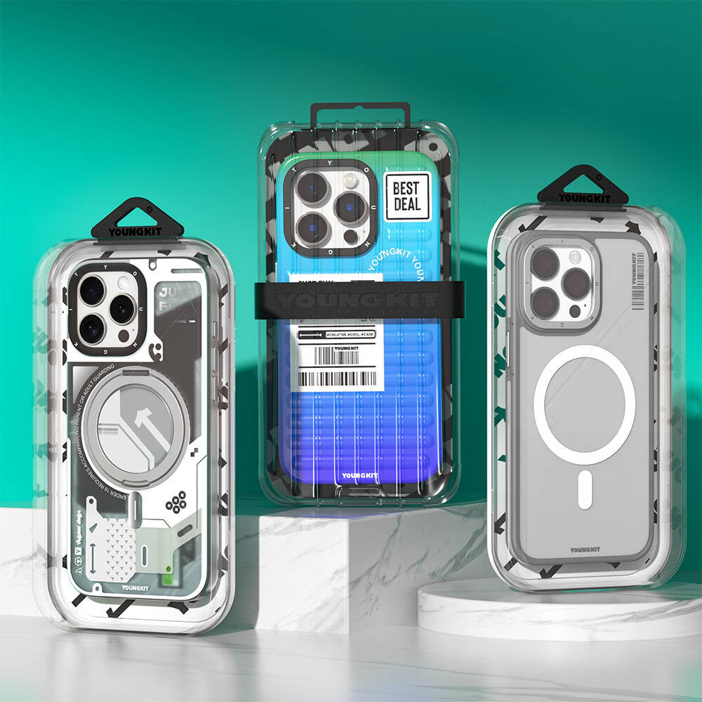 Youngkit Crystal Shield Serisi iPhone 16 Pro Max Magsafe Şarj Özellikli Şeffaf Telefon Kılıfı - 15