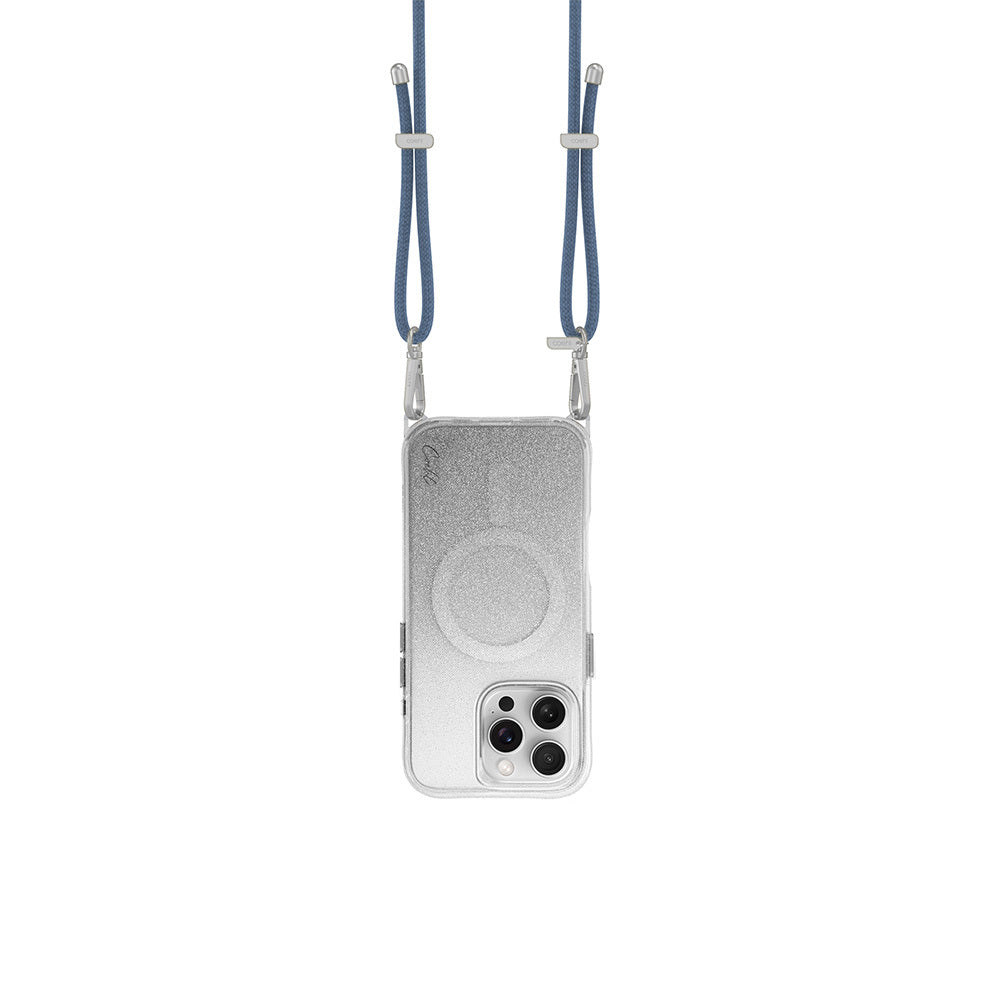 Coehl Lumino iPhone 16 Pro Max M-safe Şarj Özellikli Simli Arka Yüzey Askı Aparatlı Kılıf