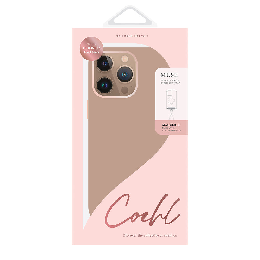 Coehl Muse iPhone 16 Pro Max M-safe Şarj Özellikli Soft Arka Yüzey Askı İpli Kılıf