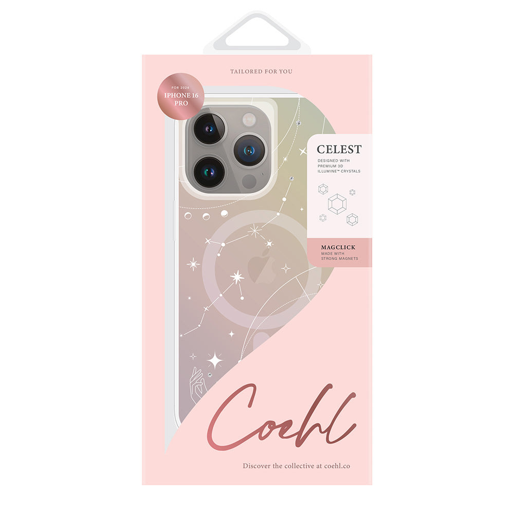 Coehl Celest iPhone 16 Pro Max M-safe Şarj Özellikli Takım Yıldızı Desenli Askı Aparatlı Kılıf