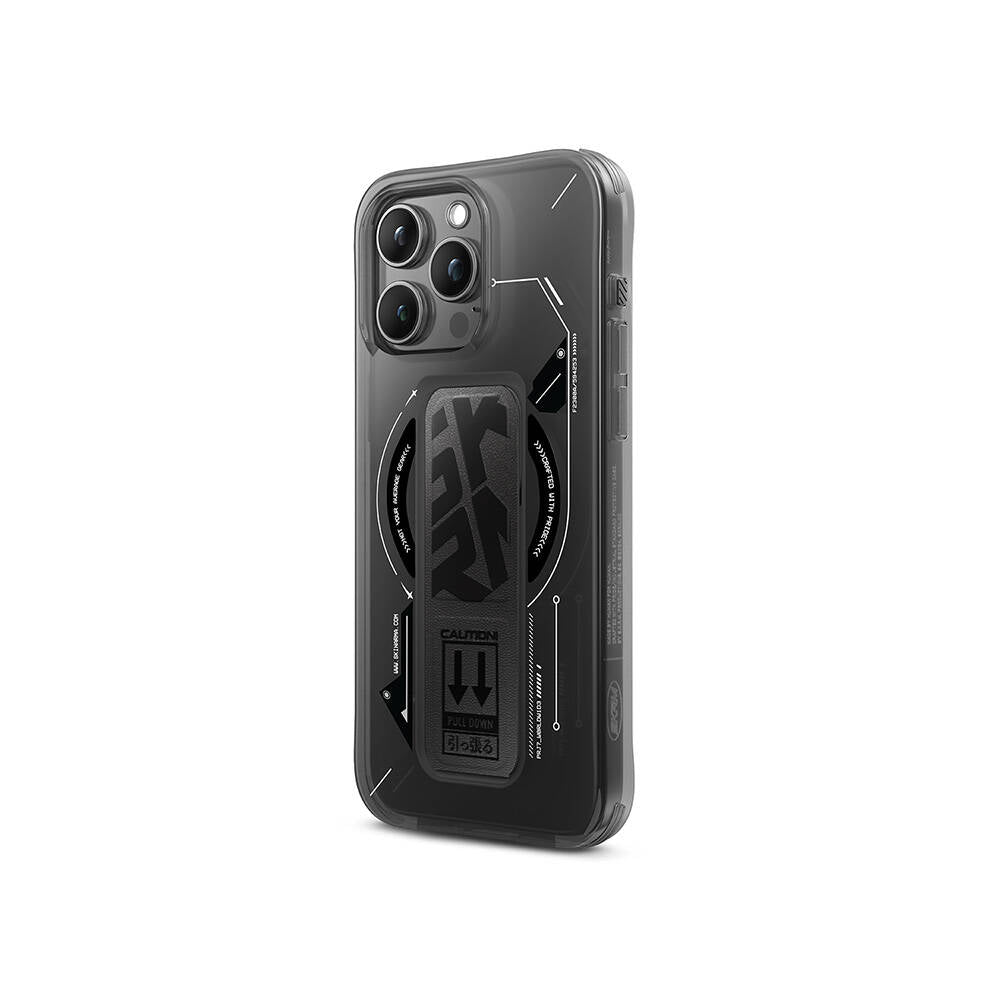 Skinarma Helio iPhone 16 Pro Max M-safe Şarj Özellikli Teknoloji Desenli Standlı Kılıf