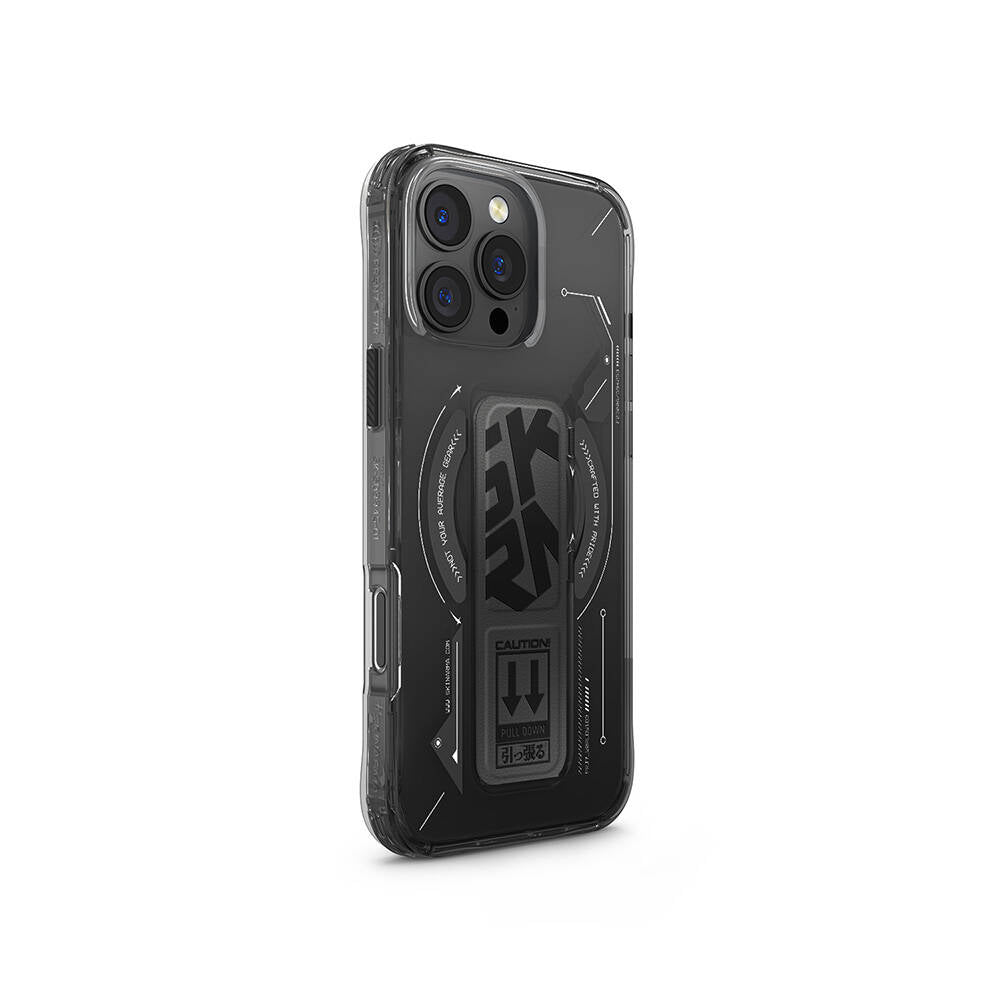 Skinarma Helio iPhone 16 Pro Max M-safe Şarj Özellikli Teknoloji Desenli Standlı Kılıf