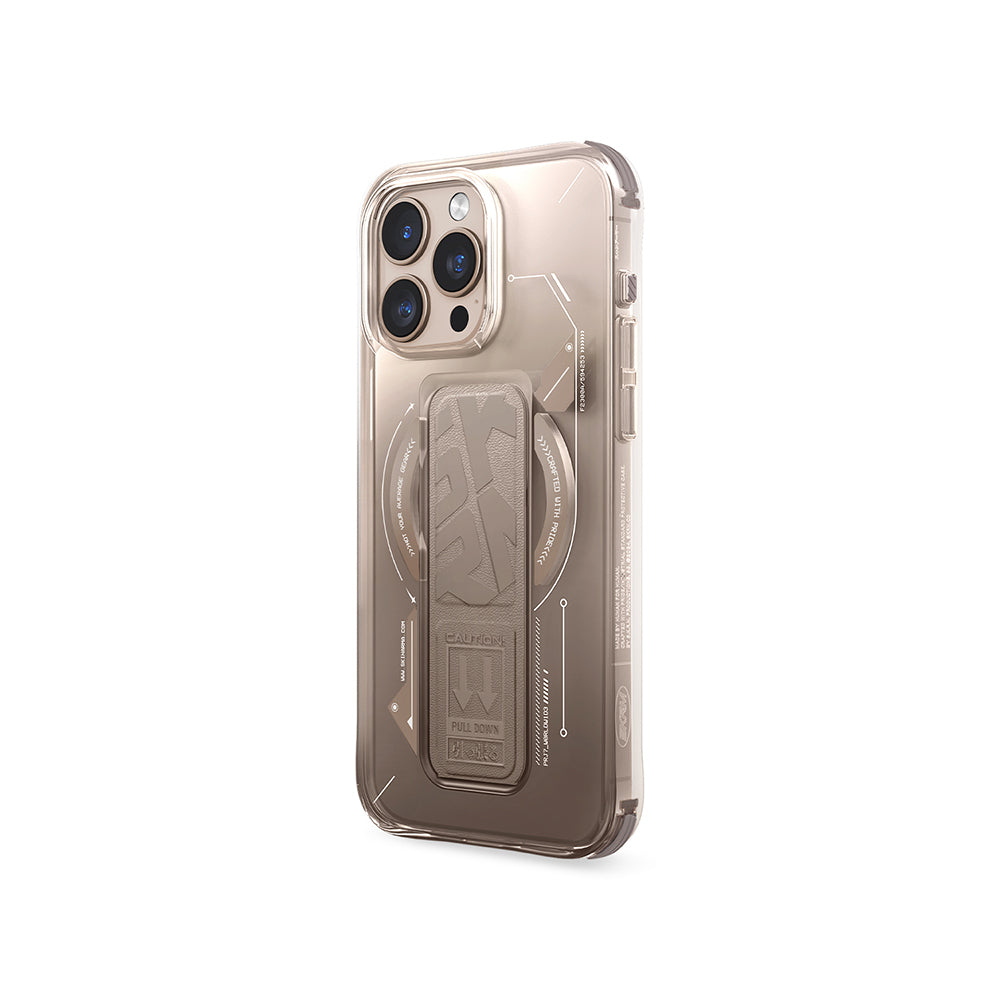 Skinarma Helio iPhone 16 Pro Max M-safe Şarj Özellikli Teknoloji Desenli Standlı Kılıf