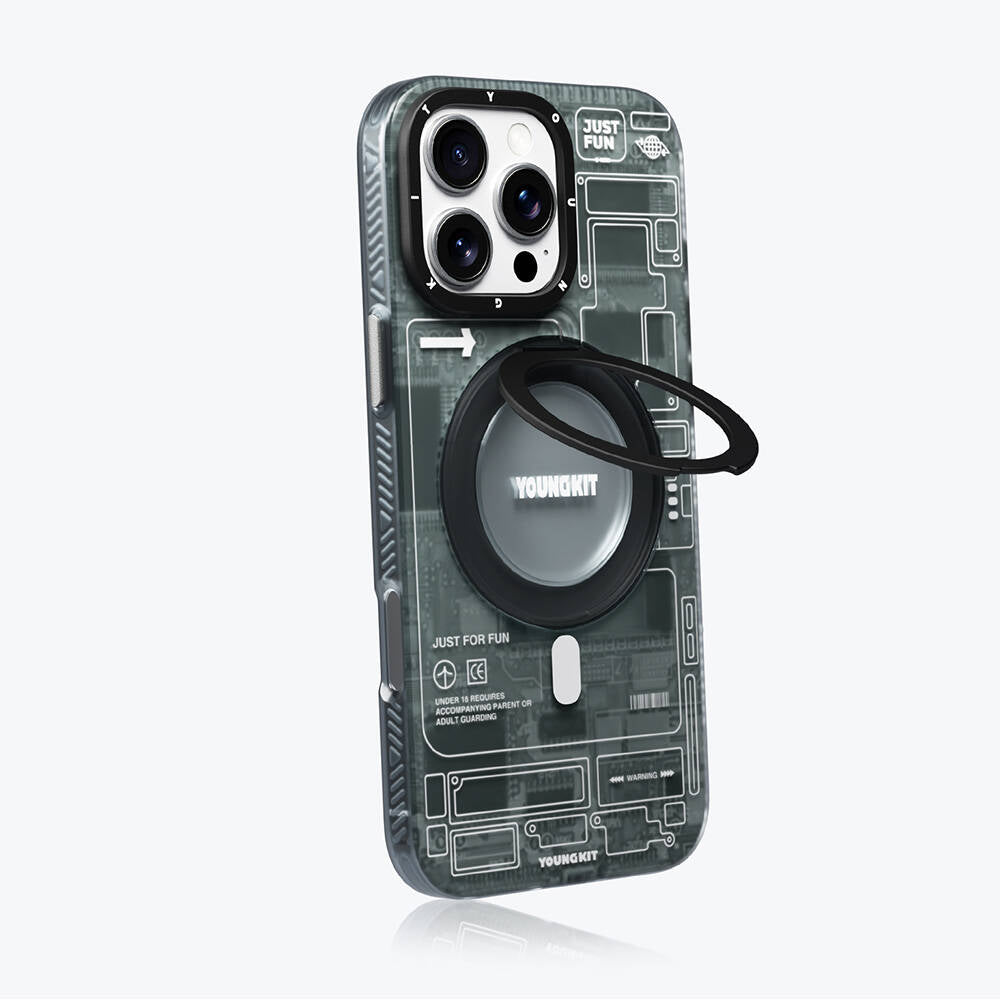 Youngkit 360° Standlı Technology Serisi iPhone 16 Pro Max Magsafe Şarj Özellikli Telefon Kılıfı - 9