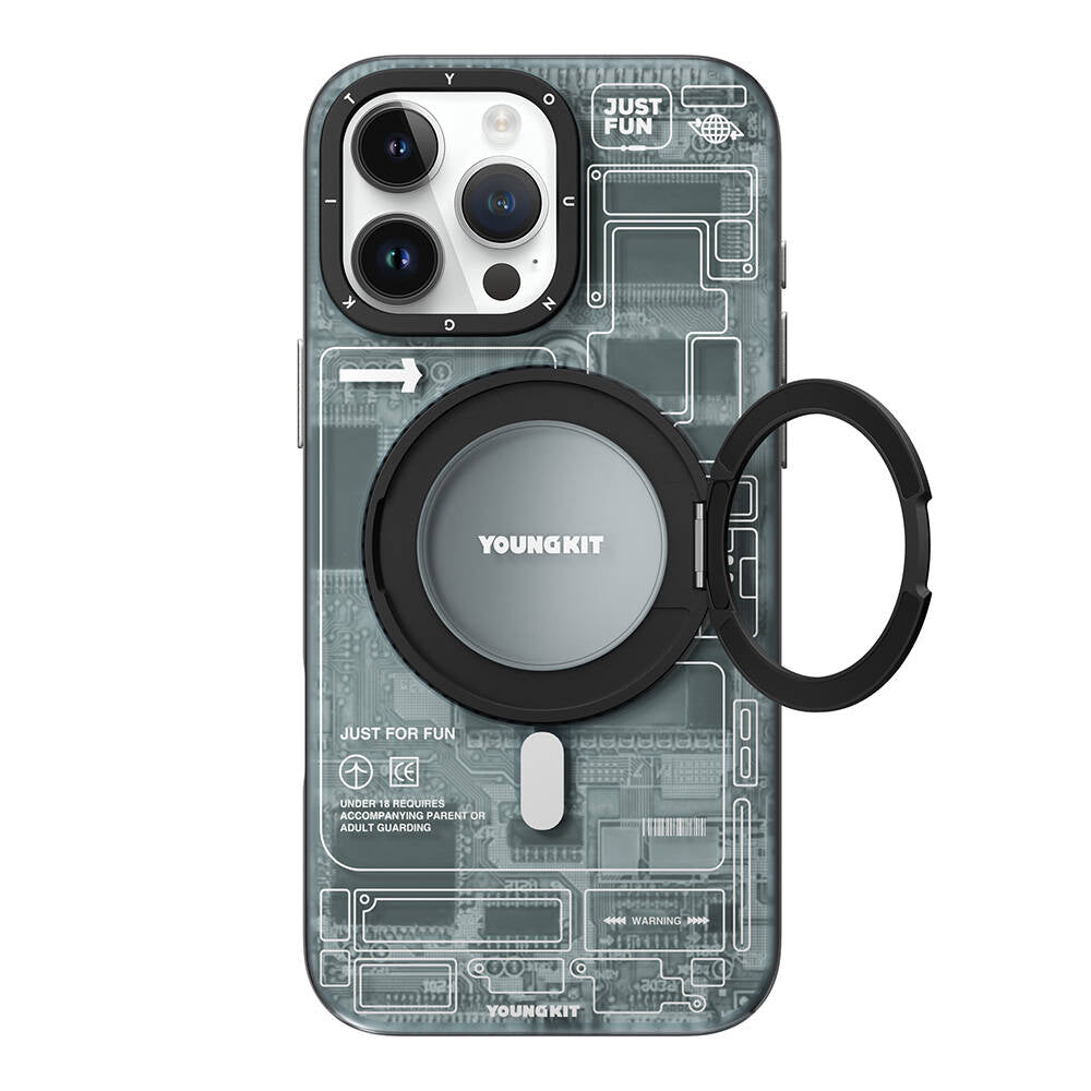 Youngkit 360° Standlı Technology Serisi iPhone 16 Pro Max Magsafe Şarj Özellikli Telefon Kılıfı - 7